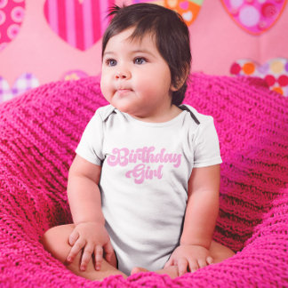 Body Fille rose Anniversaire Fille 1er Anniversaire