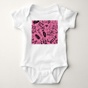 Body Filles Calligraphic : Motif de mode sans couture