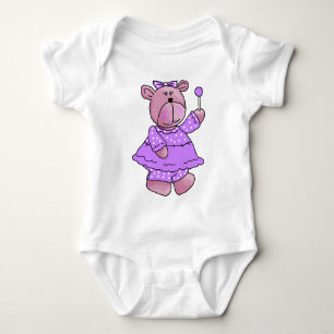 Body Filles Enfant Ours Sucette Violet