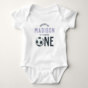 Body Filles mignonne violet Football 1er anniversaire