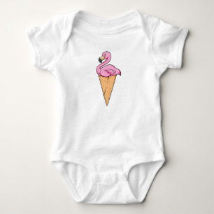 Body Flamant rose avec gaufre de glace