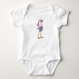 Body Flamant rose en coiffeur avec ciseaux