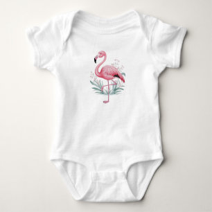 Body Flamant rose et fleurs
