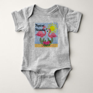 Body Flamant rose rose paradis tropical - Corps de mail