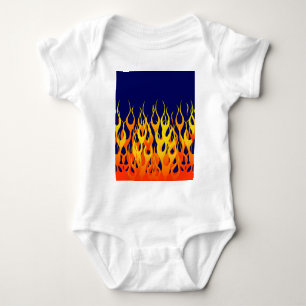 Body Flammes de course classique sur bleu marine