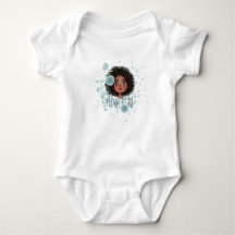 Fleur bleue fille, t-shirt blanc éclat bleu