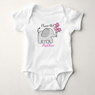 Body Fleur Eléphant avec Fleurs roses