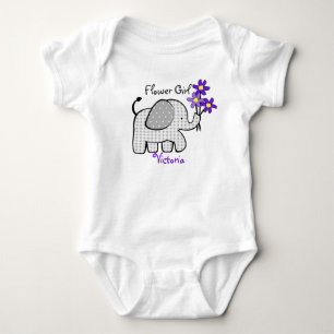 Body Fleur Eléphant avec Fleurs violettes