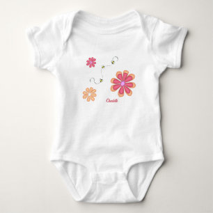 Body Fleurs et abeilles personnalisées Bodysuit bébé