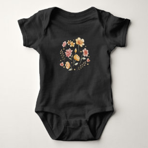 Body Fleurs florales et aquarelle feuille