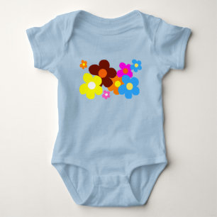 Body Fleurs joyeuses bleu pâle