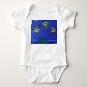 Body Fleurs Peinture Baby Jersey Bodysuit, Blanc
