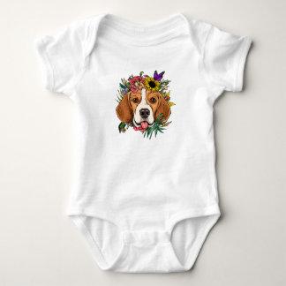 Body Floral Beagle Fleur Botanique / Mignonne Beagle