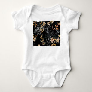 Body Flore foncée : Aquarelle Peinture sans joint.