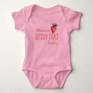 Body Fraise 1ère Baie Premier Anniversaire Rose