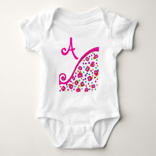 BODY FUCHSIE ROSE MONOGRAMME DÉCO ABSTRAIT BLANC