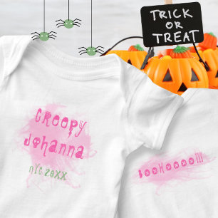 Body Fumée Rose Effrayante Bébé Premier Halloween Épouv