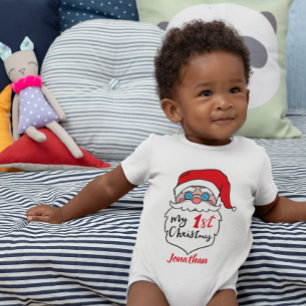 Body Funny Custom Baby's First Christmas Père Noël