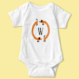 Body Funny Dachshund Saucisse Chien Monogramme