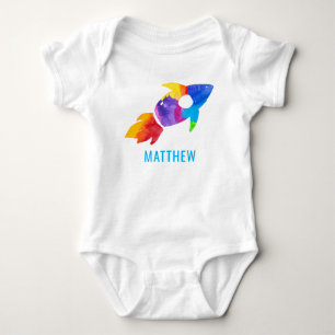 Body Fusée Espace Extra-Atmosphérique Enfant Aquarelle 