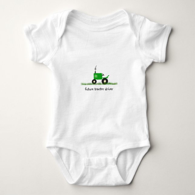 Body "Futur tracteur conducteur" Bébé tracteur vert (Devant)