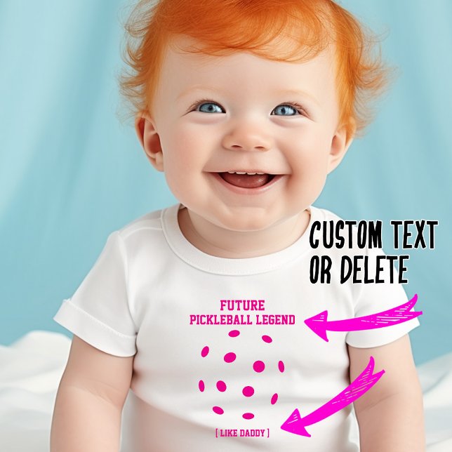 Body Future Pickleball LEGEND, comme papa (Super cute (like the baby) Future Pickleball Legend.... like Daddy - customizable text baby bodysuit)
