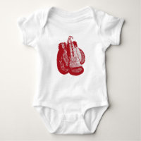 Gants de boxe Vintage Red Gym Baby Bodysuit