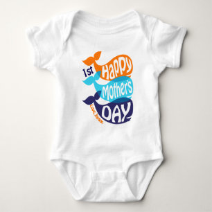 Body Garçon Joyeux Première Mère Jour Bodysuit Whale Sh