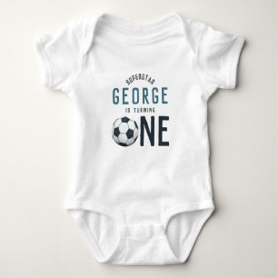Body Garçons Cute Blue Soccer 1er anniversaire