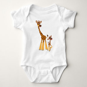 Body Giraffe et bébé de veau en caricature