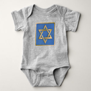 Body Gold Blue Star of David Art Panel Bodysuit bébé