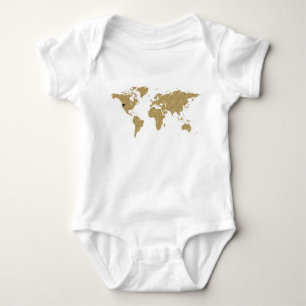 Body Gold Foil World Map Custom Moveable Heart Location