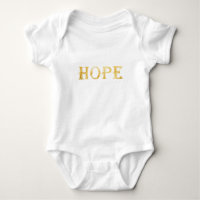 Gold Hope Text Bébé Jersey Bodysuit, Blanc