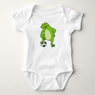 Body Grenouille comme joueur de football avec balle de