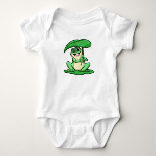 Body Grenouille sur la feuille avec parapluie
