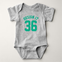 Gris et émeraude vert bébé | Design Jersey Sport