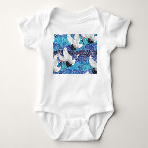 Body Grue japonaise : Motif orné d'oiseaux.