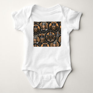 Body Guerriers vikings : motif vintage coloré