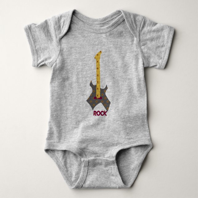 Body Guitare de motif de calicot de bébé de rock (Devant)