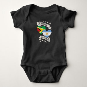 Body Guyane Argentine Drapeaux cardiaques Guyana Argent