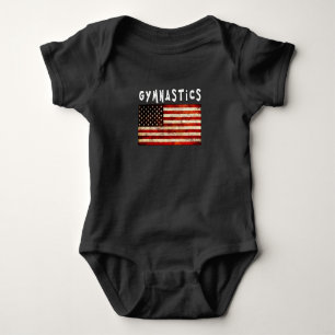 Body Gymnastique Grunge Américain Drapeau USA
