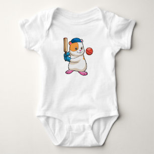 Body Hamster au cricket avec batte de cricket & Casquet
