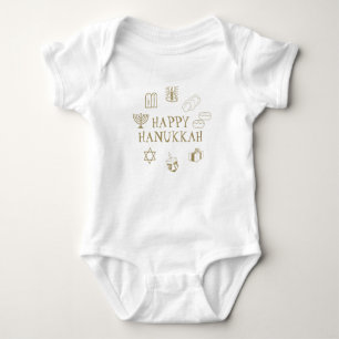 Body Happy Hanoukka or blanc coutume mignonne