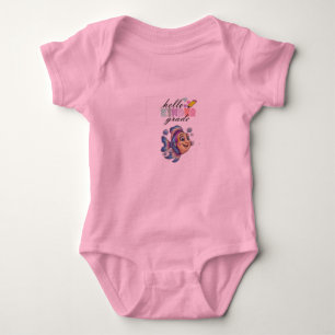 Body "Hello World" Bodysuit à thème poisson bébé