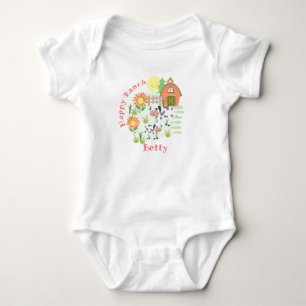 Body Heureuse vache de Ranch. Personnalisé. Bodysuit bé