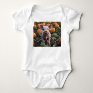 Body Heureux Comme Un Cochon Bébé Dans Un Patch Citroui