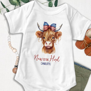 Body Highland Cow mignonne Patriotique Nouveau au troup