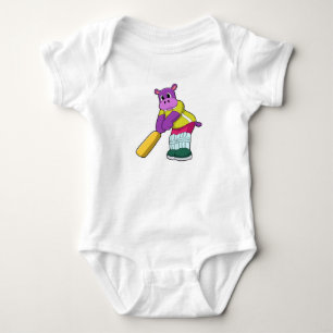 Body Hippo au cricket avec batte de cricket