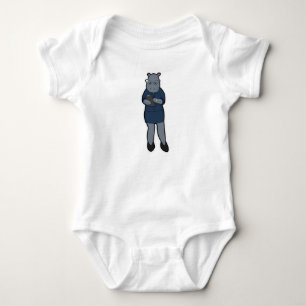 Body Hippo en tant que secrétaire avec Bloc-notes et st