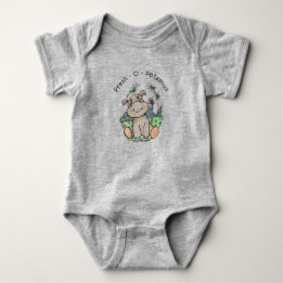 Body Hippo mignonne Animaux Un morceau Baby Bodysuit